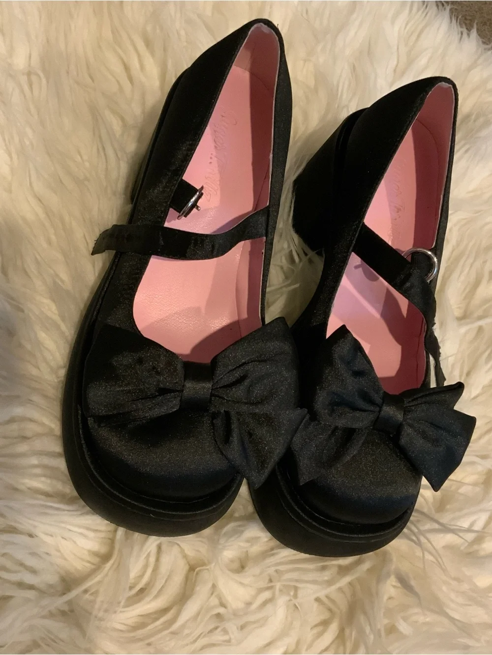 Sugar Thrillz Dolls Kill BASHFUL BOZO PLATFORM MARY JANES - BLACK